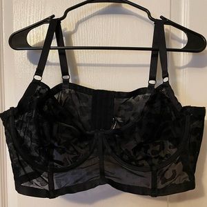 See through leopard print bra